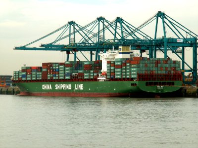 CSCL Asia IMO 9285976 , at Port of Antwerp, Belgium 09-Sep-2005