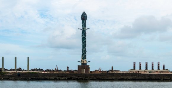 Crystal column sculture in Recife, Brazil