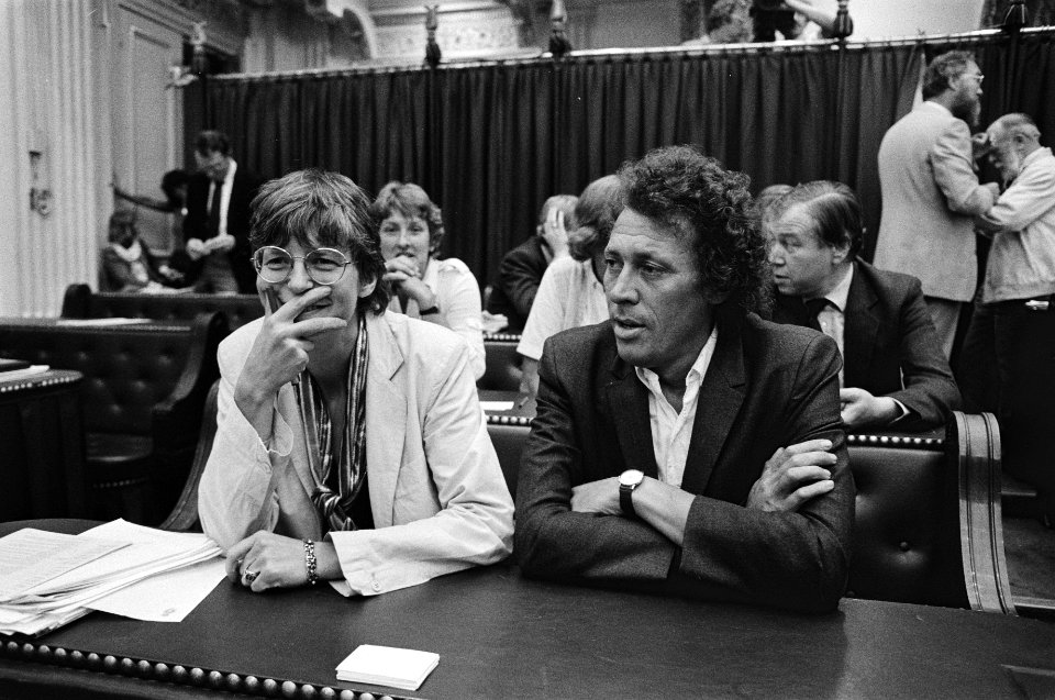 CPN-Kamerleden Gijs Schreuders (r), die heeft bedankt als kamerlid en Evelien Es, Bestanddeelnr 932-6802