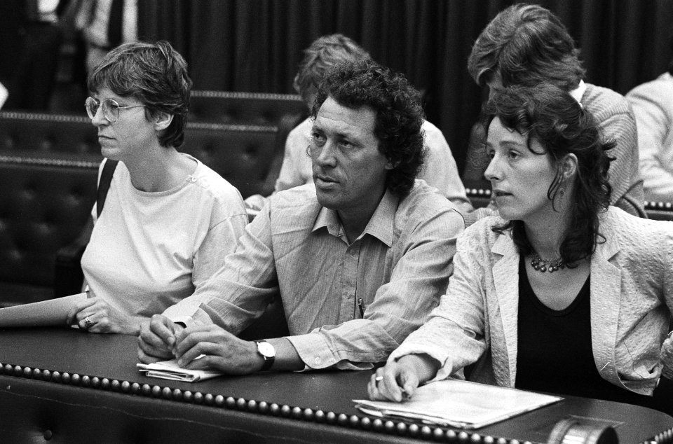 CPN-fractie v.l.n.r. mw. Evelien Eshuis, dhr. Gijs Schreuders en mw. Ina Brouwe, Bestanddeelnr 932-6847