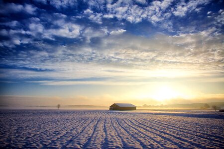 Sky clouds hut