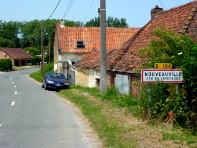Coyecques (Pas-de-Calais) city limit sign Nouveauville