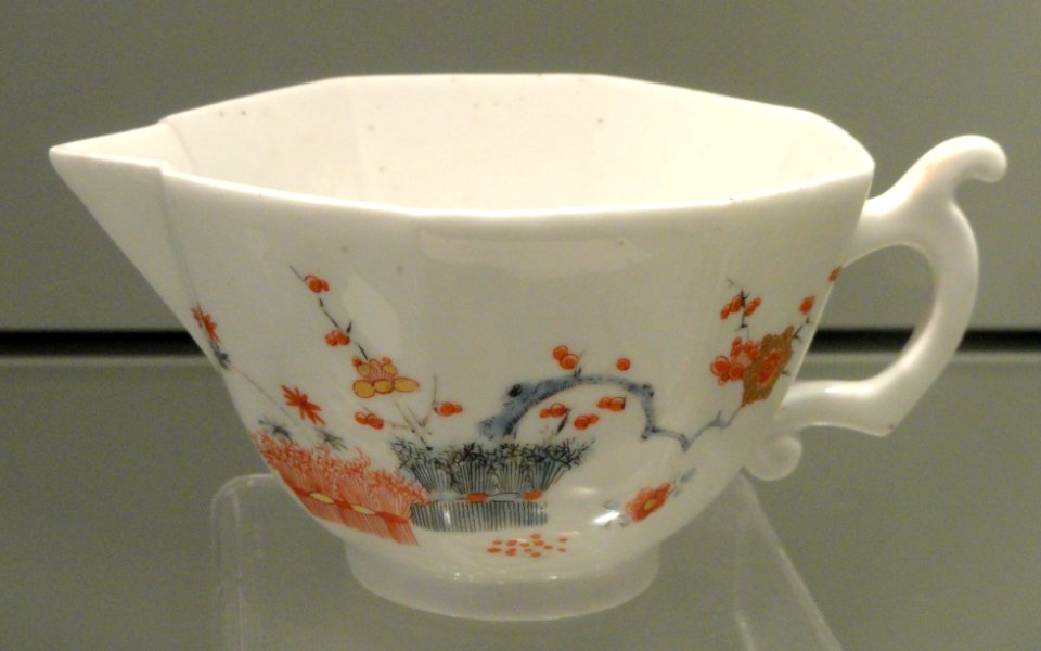 Creamboat with Quail Design, c. 1752-1755, Chelsea, soft-paste porcelain with overglaze enamels - Gardiner Museum, Toronto - DSC00613