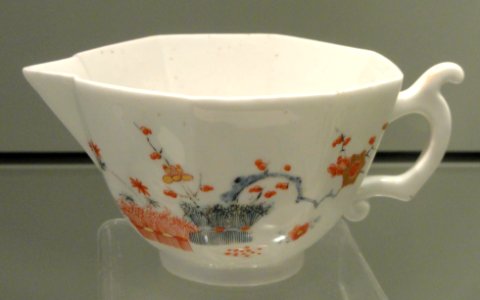 Creamboat with Quail Design, c. 1752-1755, Chelsea, soft-paste porcelain with overglaze enamels - Gardiner Museum, Toronto - DSC00613