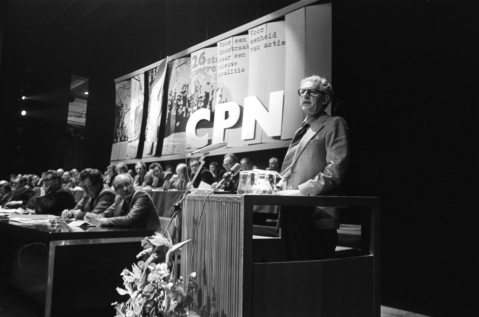 CPN-congres in Amsterdam Marcus Bakker aan het woord, Bestanddeelnr 929-5369