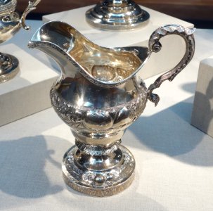 Creampot by Joseph T. Bailey and Andrew Kitchen, Baltimore, c. 1840, silver - De Young Museum - DSC01253