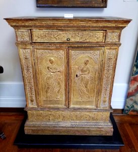 Credenza (cabinet), Italy, 1550-1600 with later elements, walnut, gesso, gilding, wrought iron - Hyde Collection - Glens Falls, NY - 20180224 122629