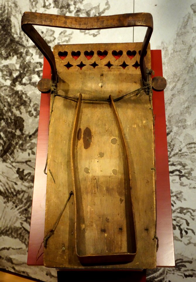 Cradle board, Menominee Indians, Wisconsin, 1825-1850 - Wisconsin Historical Museum - DSC03266