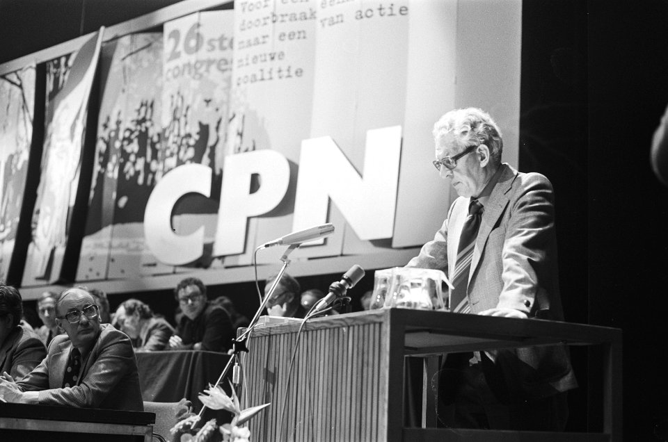 CPN-congres in Amsterdam Marcus Bakker aan het woord, Bestanddeelnr 929-5370