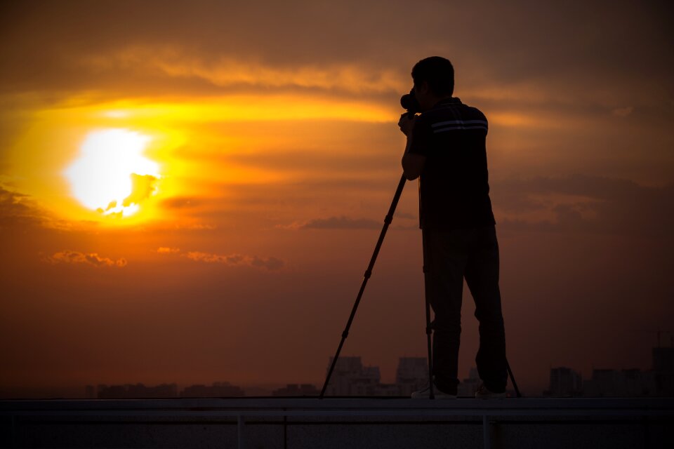People evening taking pictures