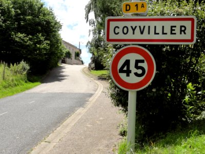 Coyviller (M-et-M) city limit sign