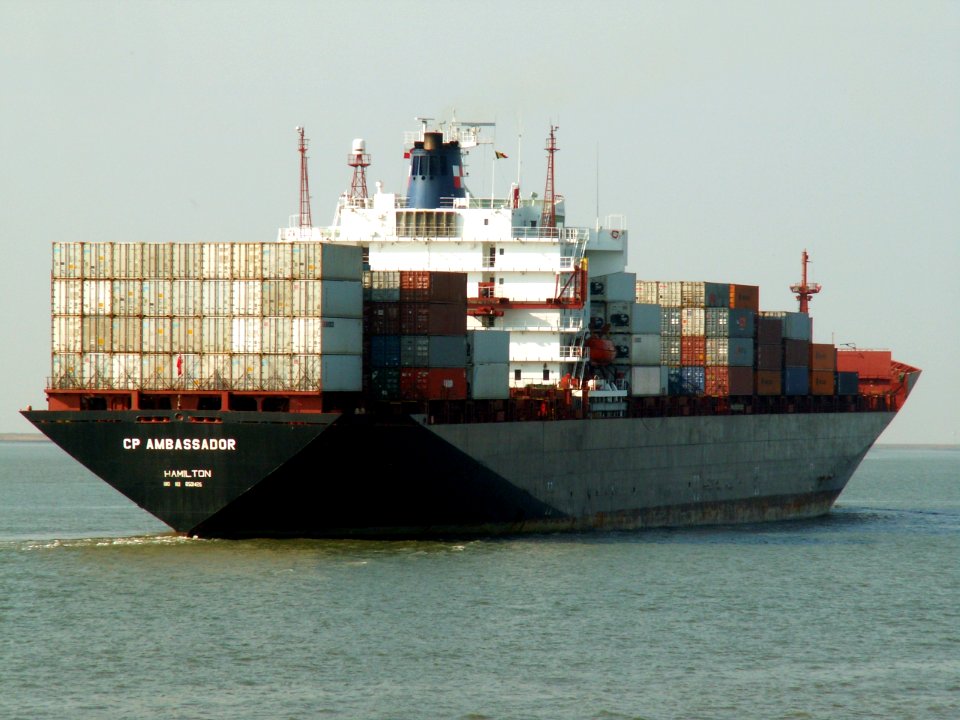 CP Ambassador aft, IMO 8501426 at Port of Antwerp, Belgium 12-Oct-2005