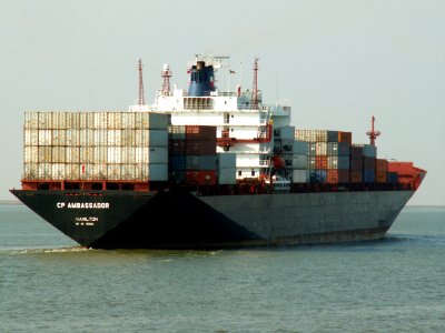 CP Ambassador aft, IMO 8501426 at Port of Antwerp, Belgium 12-Oct-2005