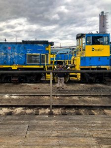 Coupling engines at the LIRR Morris Park Platform LIRR