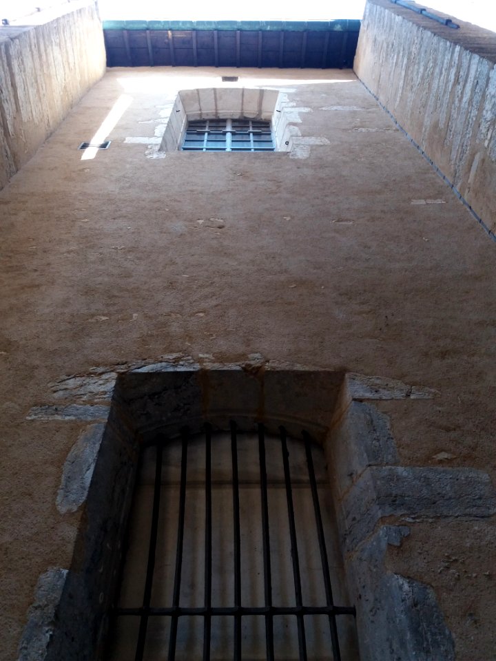 Cour du palais Saint-Pierre - Haut du mur sud de l'église