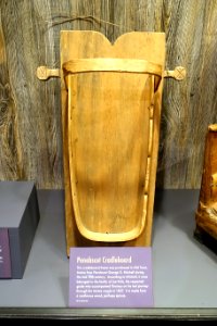 Cradleboard, Penobscot, purchased in Old Town, Maine, late 1800s, coniferous wood - Native American collection - Peabody Museum, Harvard University - DSC05801