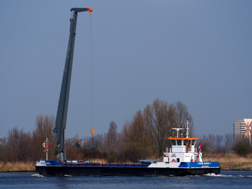 Crane Barge 1, ENI 02320928, Noordzeekanaal, Port of Amsterdam