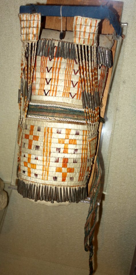Cradle board model, 1800-1850, porcupine quills, beads, cloth - Wisconsin Historical Museum - DSC02900