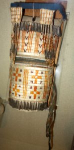Cradle board model, 1800-1850, porcupine quills, beads, cloth - Wisconsin Historical Museum - DSC02900 photo