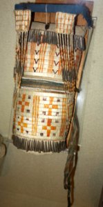 Cradle board model, 1800-1850, porcupine quills, beads, cloth - Wisconsin Historical Museum - DSC02900