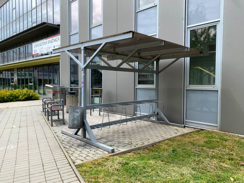 Covered Bicycle Rack At TUKE Library
