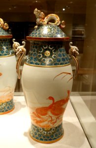 Covered vases by Oumi Abe and Shigeharu Haruna, 2 of 2, late 1800s AD, porcelain - Peabody Essex Museum - DSC07821