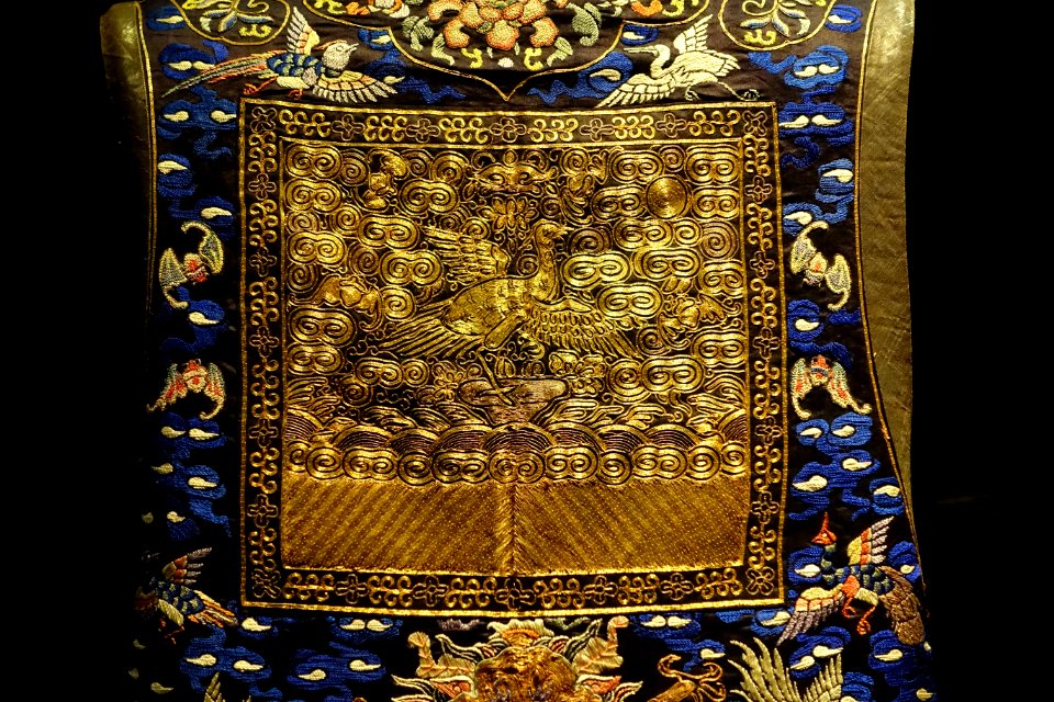 Court clothing with mandarin square, China, view 3 - Museu do Oriente - Lisbon, Portugal - DSC06979