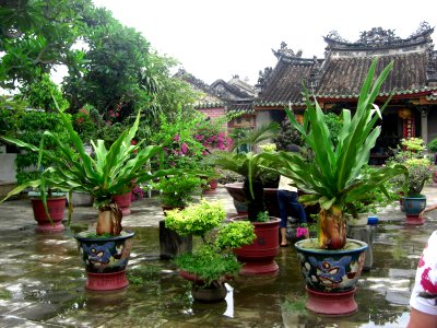 Cour devant un temple au Vietnam