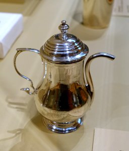 Covered spout cup, Samuel Edwards, Boston, c. 1733, silver - Currier Museum of Art - Manchester, NH - DSC07966