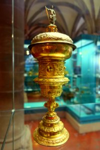 Covered goblet, original version probably from Nuremberg, late 1500s, galvanic copy 1874, gilt copper - Germanisches Nationalmuseum - Nuremberg, Germany - DSC03086 photo