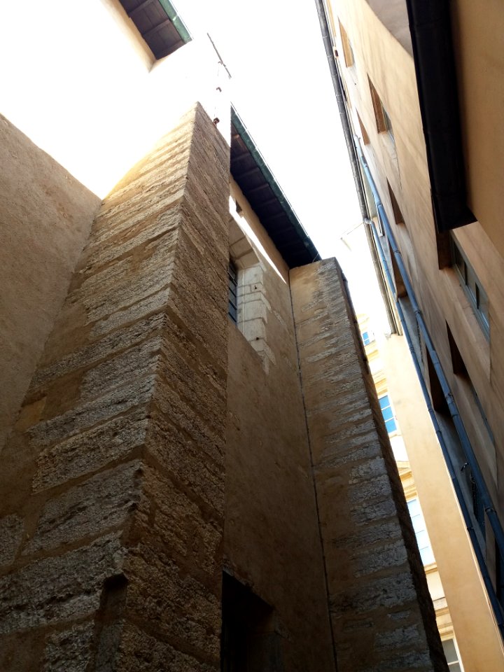 Cour du palais Saint-Pierre - Contreforts sud de l'église