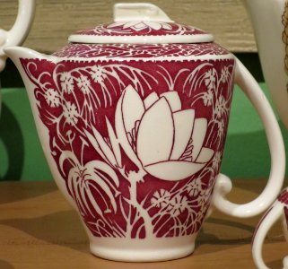 Creamer in 'Hawaiian Flowers' pattern, Vernon Kilns, designed by Don Blanding, 1938-42