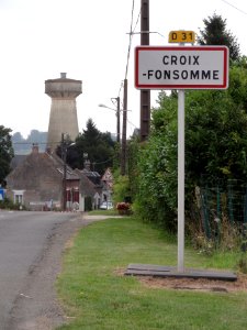 Croix-Fonsomme (Aisne) city limit sign