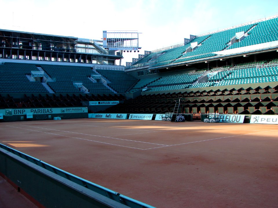 Cour de tennis aux Internationaux de France de tennis