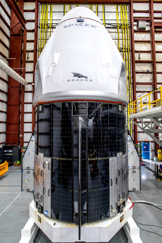 Crew Dragon Resilience on stand