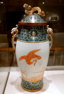 Covered vases by Oumi Abe and Shigeharu Haruna, 1 of 2, late 1800s AD, porcelain - Peabody Essex Museum - DSC07819