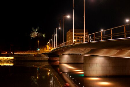 Mill bridge evening lights photo