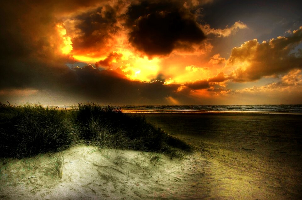 Beach sunset water
