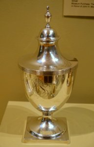 Covered sugar bowl, Paul Revere II, Boston, 1790-1810, silver - Currier Museum of Art - Manchester, NH - DSC07948