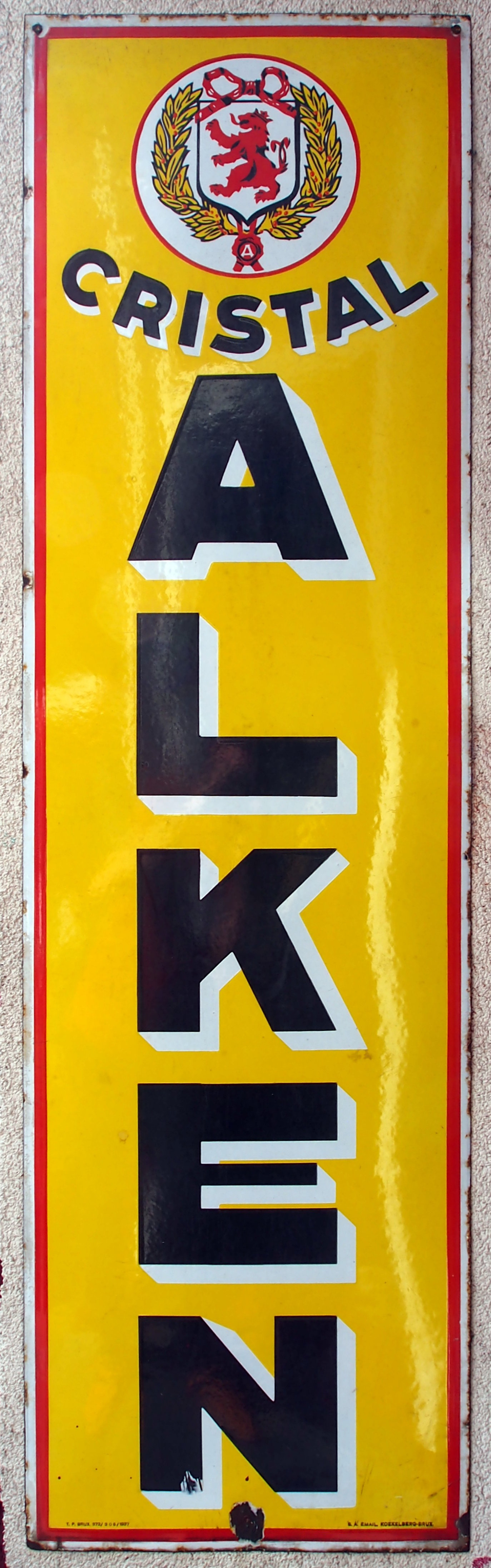 Cristal Alken enamel advert
