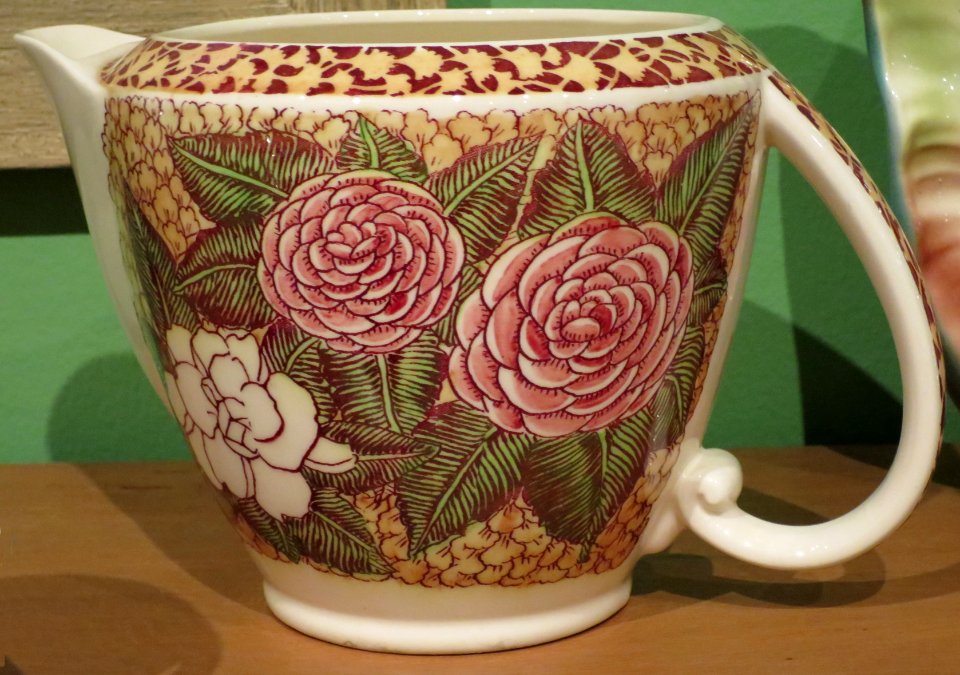Creamer in 'Ecstasy' pattern, Vernon Kilns, designed by Don Blanding, 1940