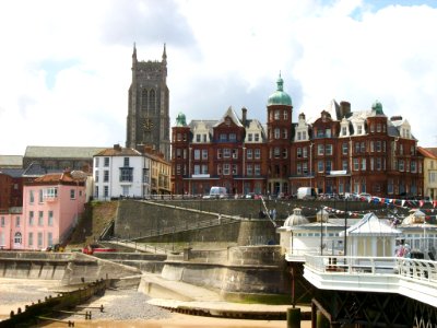 Cromer from pier, looking inland photo