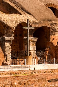 Cross Colosseum Rome Italy photo