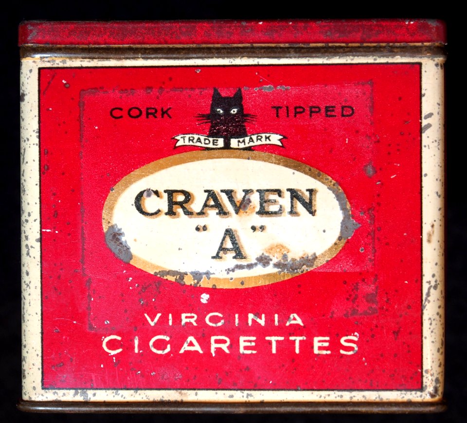 Craven A cigarettes tin, front