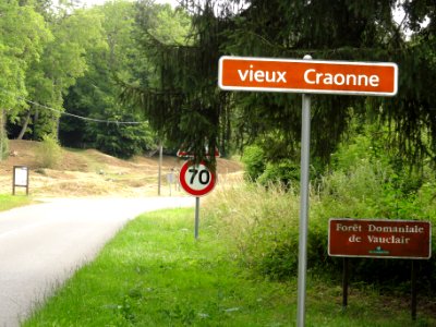 Craonne (Aisne) Vieux Craonne, panneau d'entrée