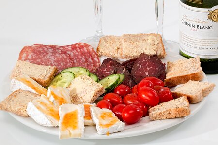 Smoked beef tomato snack photo