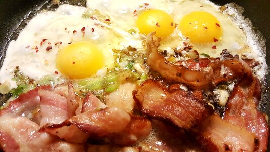 Omelette bacon breakfast photo