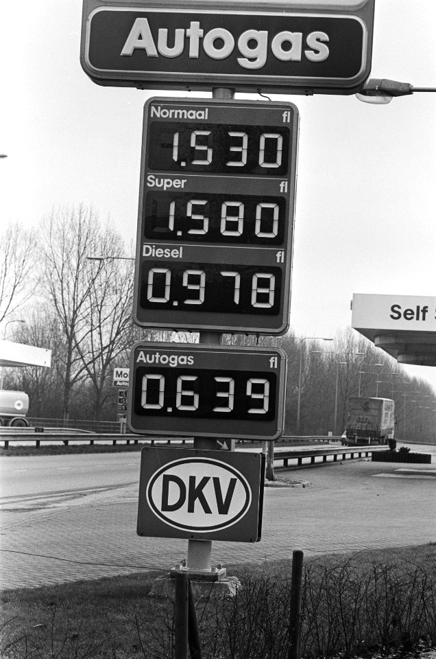 Dalende benzineprijzen super onder de fl. 1,60, Bestanddeelnr 933-5530