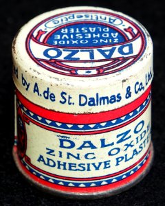 Dalzo zinc oxide adhesive plaster tin, laboratoires BE Phillips Nossegem, foto2