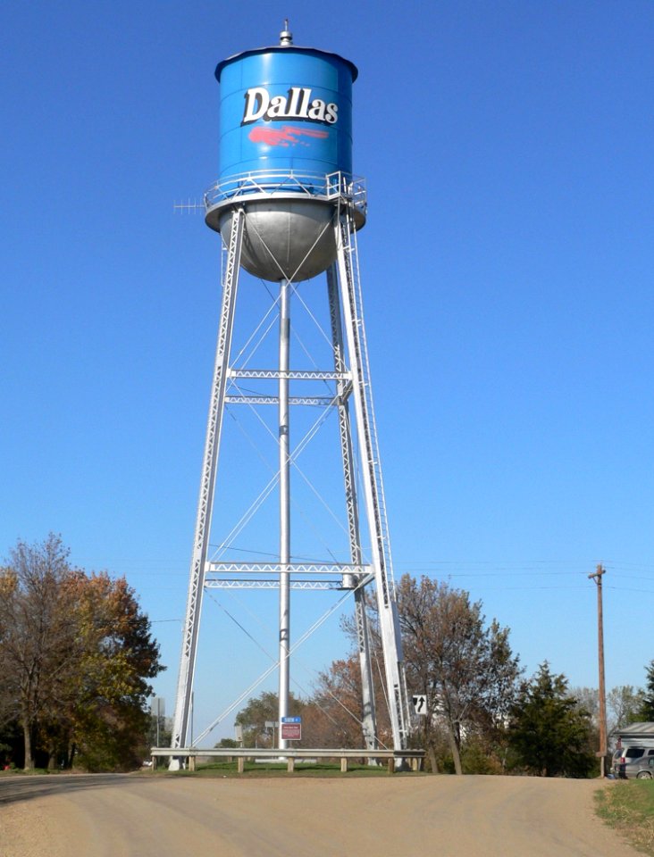 Dallas, SD water tower from S 1